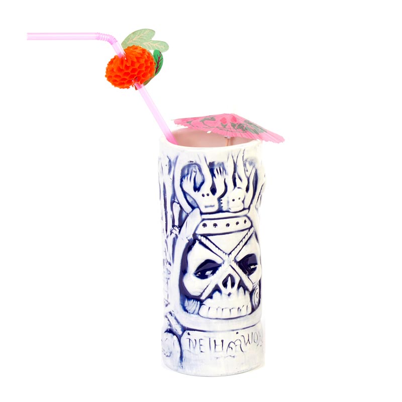 biradli grv20203 seramik tiki mug kokteyl bardagi 380 cc 8x17 cm mavi bar ve kokteyl ekipmani