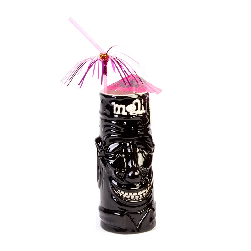 biradli grv20218 seramik tiki mug kokteyl bardagi 430 cc 8x18 5 cm siyah bar ve kokteyl ekipmani