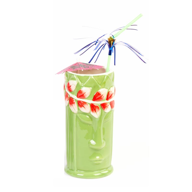 biradli grv20213 seramik tiki mug kokteyl bardagi 540 cc 8x17 5 cm yesil bar ve kokteyl ekipmani