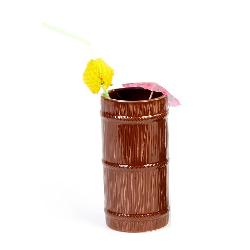 biradli grv20207 seramik tiki mug kokteyl bardagi 570 cc 8x17 cm kahverengi bar ve kokteyl ekipmani