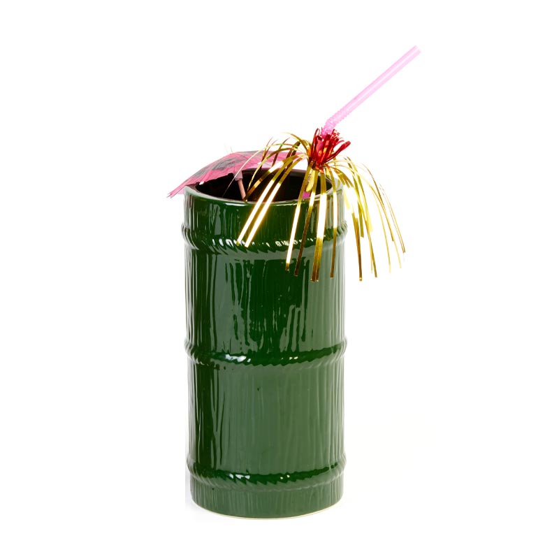 biradli grv20207 seramik tiki mug kokteyl bardagi 570 cc 8x17 cm yesil bar ve kokteyl ekipmani