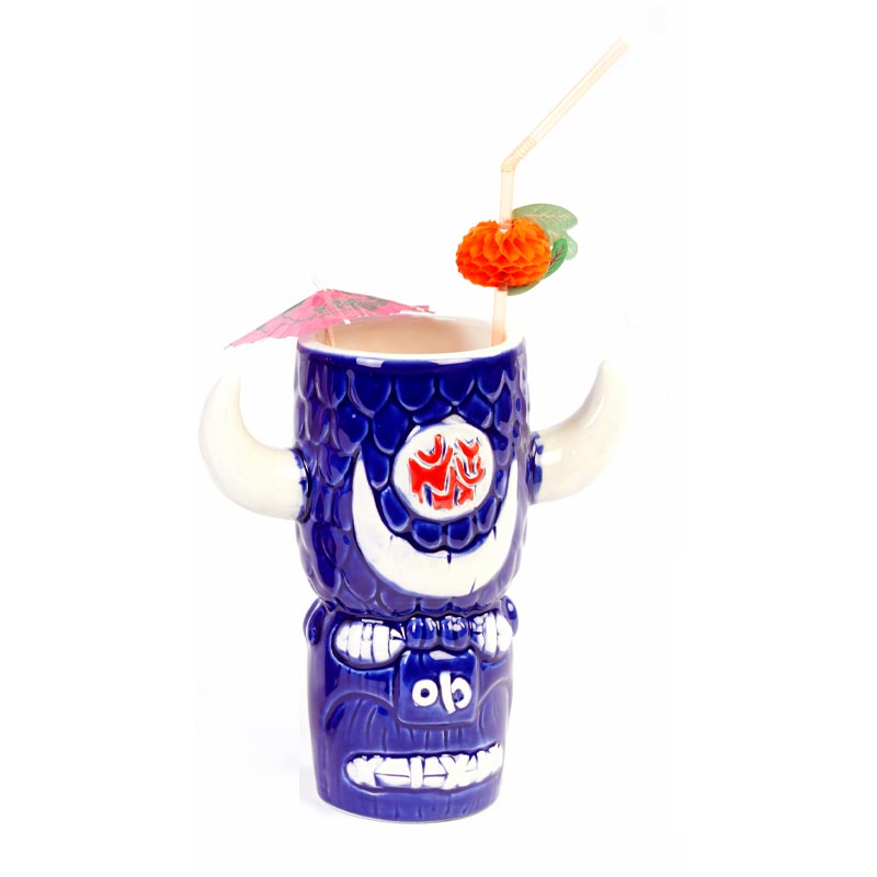 biradli grv20215 seramik tiki mug kokteyl bardagi 610 cc 8x18 5 cm mavi bar ve kokteyl ekipmani