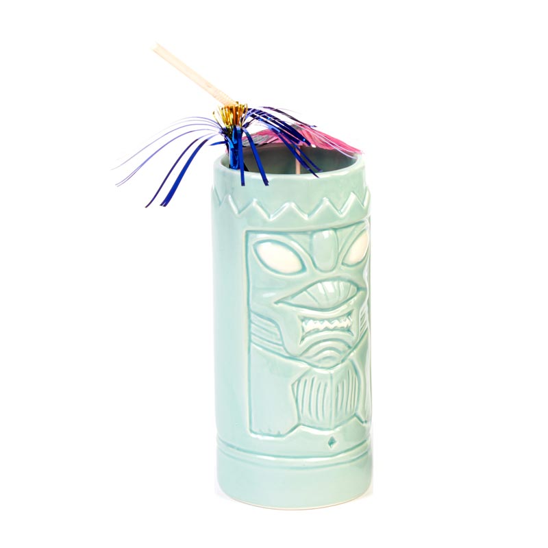 biradli grv20220 seramik tiki mug kokteyl bardagi 650 cc 8x18 5 cm mavi bar ve kokteyl ekipmani