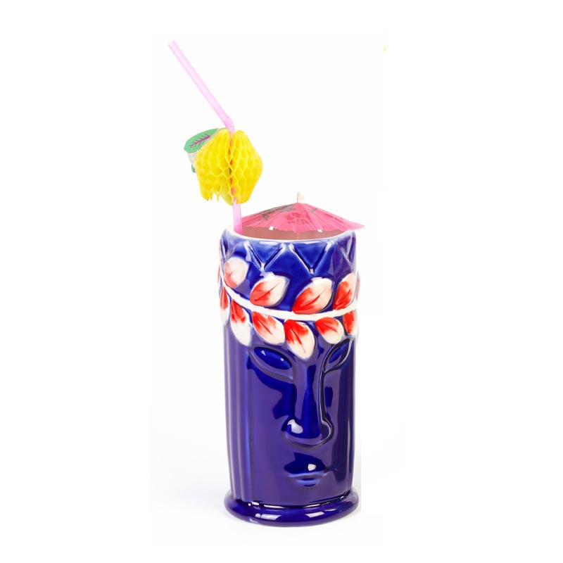 biradli grv20213 seramik tiki mug kokteyl bardagi 540 cc 8x17 5 cm mavi bar ve kokteyl ekipmani