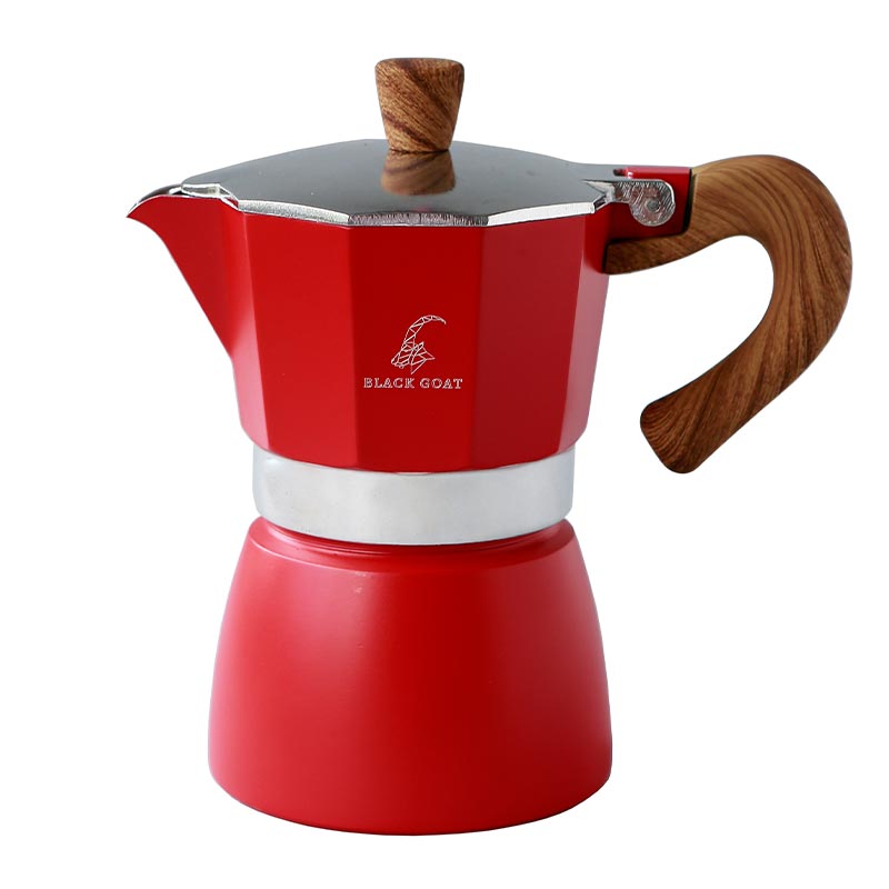 Black Goat Moka Pot, 3 Cup, Kırmızı, kahve aksesuarı