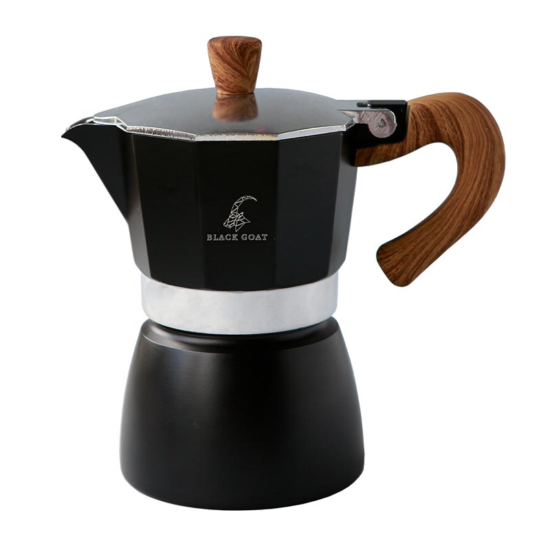 Black Goat Moka Pot, 3 Cup, Siyah, kahve aksesuarı