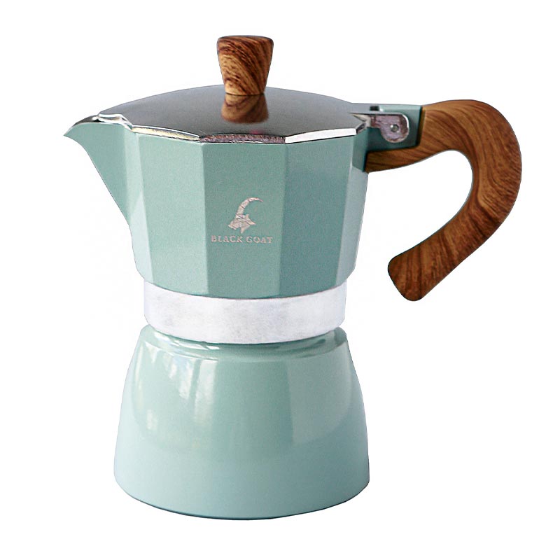 Black Goat Moka Pot, 3 Cup, Turkuaz, kahve aksesuarı