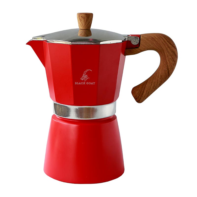 Black Goat Moka Pot, 6 Cup, Kırmızı, kahve aksesuarı