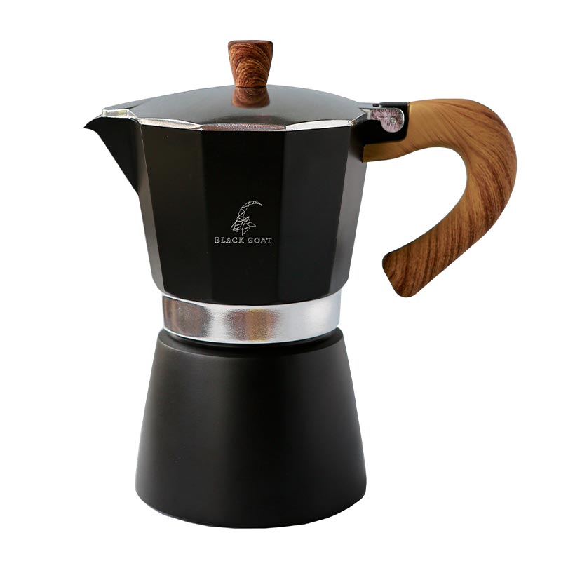 Black Goat Moka Pot, 6 Cup, Siyah, kahve aksesuarı
