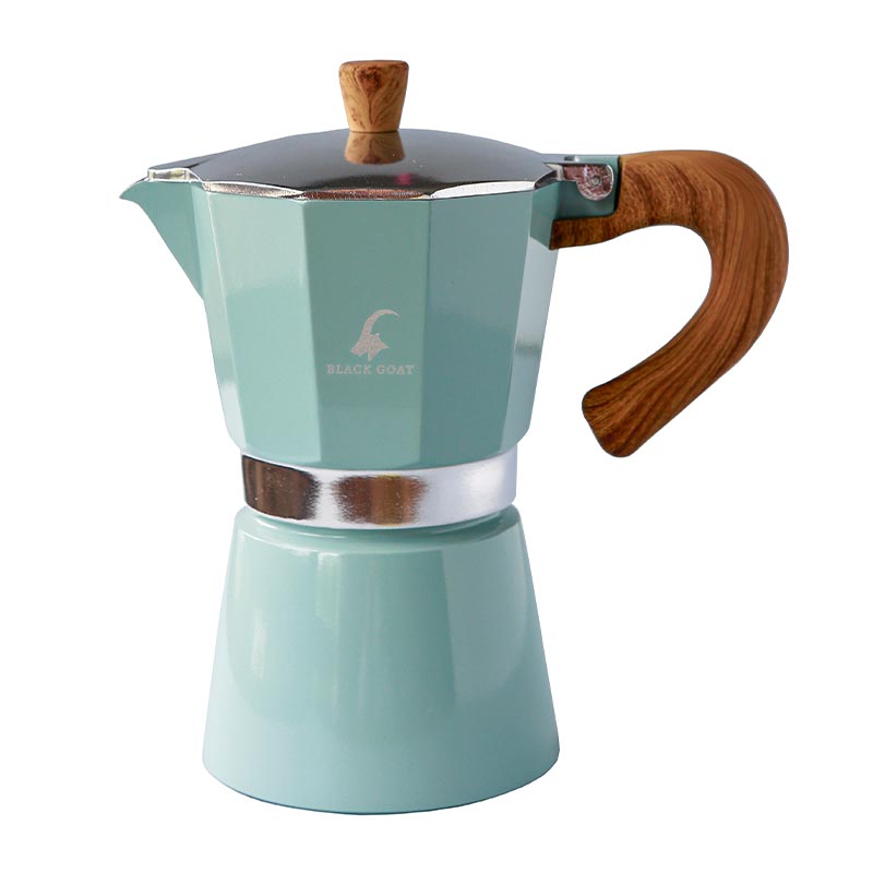 Black Goat Moka Pot, 6 Cup, Turkuaz, kahve aksesuarı