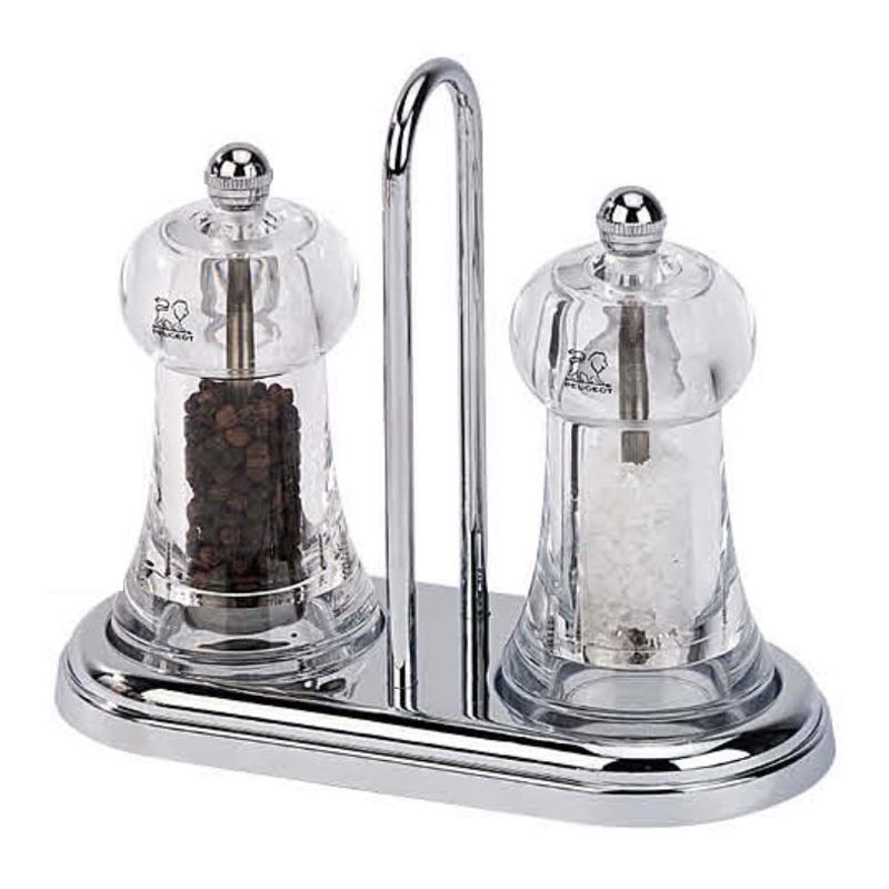 Peugeot Brasserie Standlı Tuz+Biber Değirmeni Seti, 11 cm, tuz değirmeni