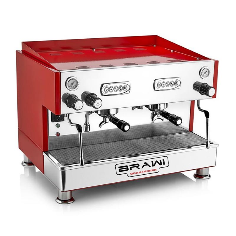 Brawi EFELIEL Tam Otomatik Espresso Kahve Makinesi, 2 Gruplu, Kırmızı, kahve aksesuarı