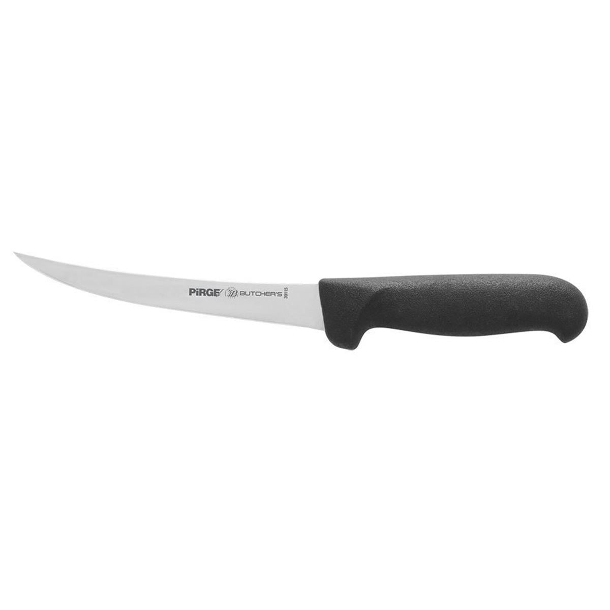 Pirge Butcher's Sıyırma Bıçağı Kıvrık Sert 15 Cm Siyah, sıyırma ve ayırma bıçağı