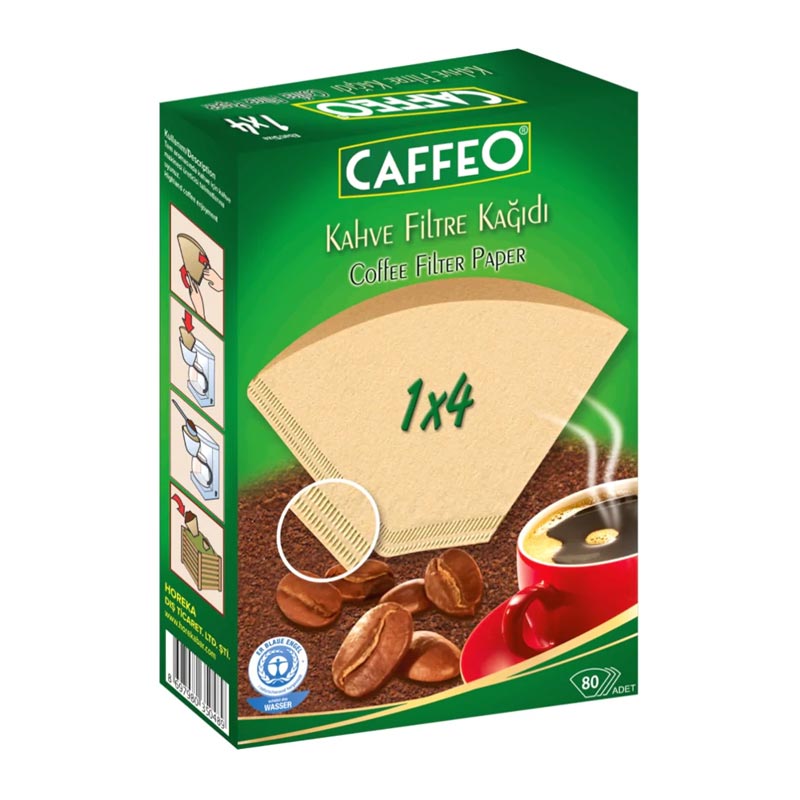 Caffeo 1x4 Kahve Filtre Kağıdı, 80 Adet, kahve aksesuarı