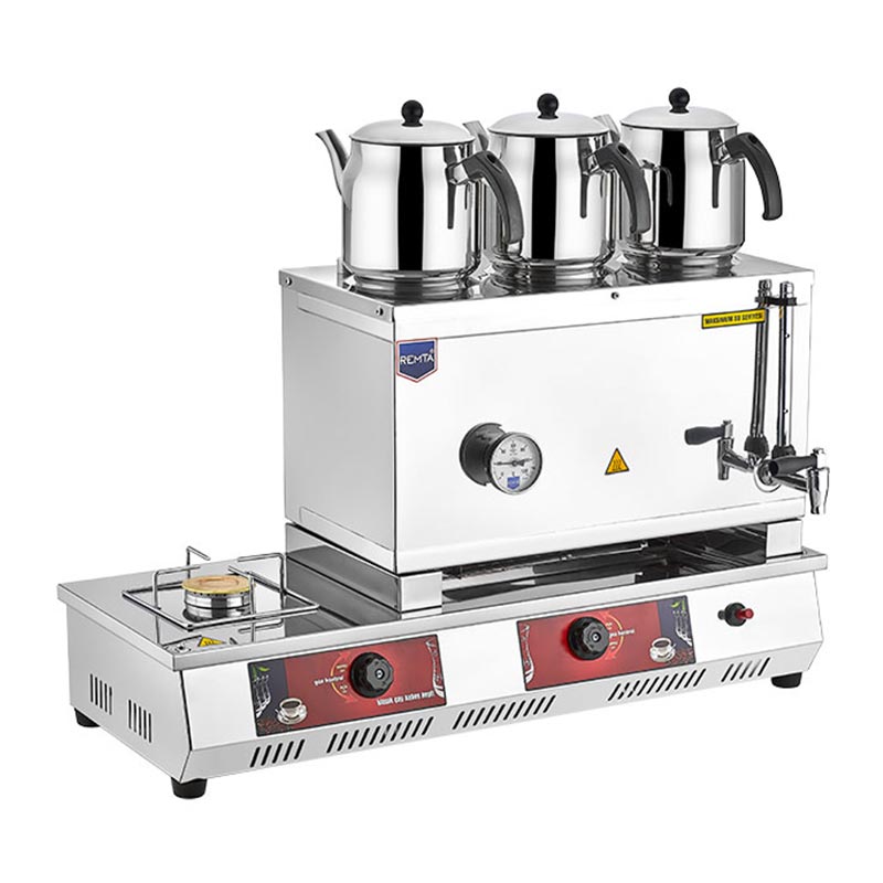 Remta N13(T) 55 Model Kahveci Takımlı Termik Tabanlı Çay Kazanı, 3 Demlikli, 55 L, Doğalgazlı, çay kazanı ve sıcak içecek ekipmanı