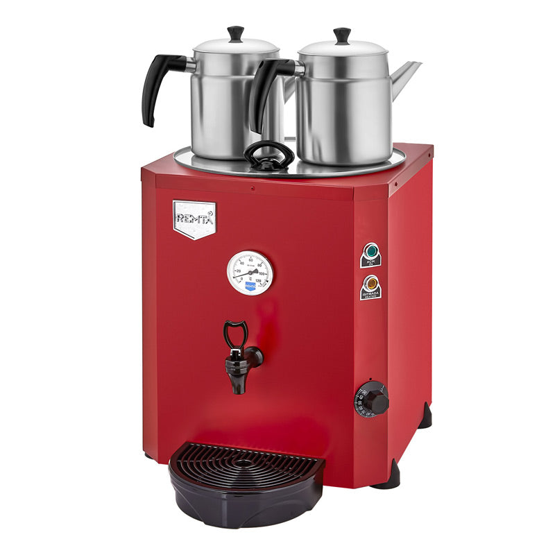 Remta DE11 Jumbo Çay Makinesi, 2 Demlikli, 23 L, Elektrikli, Kırmızı, içecek hazırlama makinesi