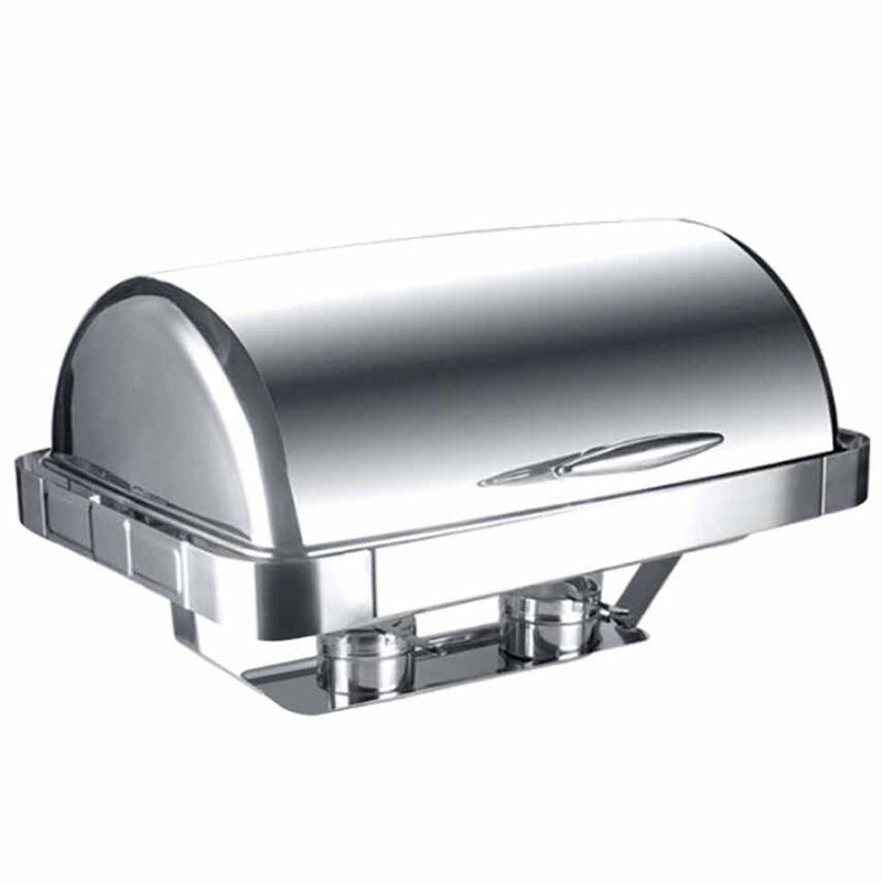 epinox cdg-9 chafing dish roll top kapak gomme camli 9 lt acik bufede servis ve sicak tutma ekipmani