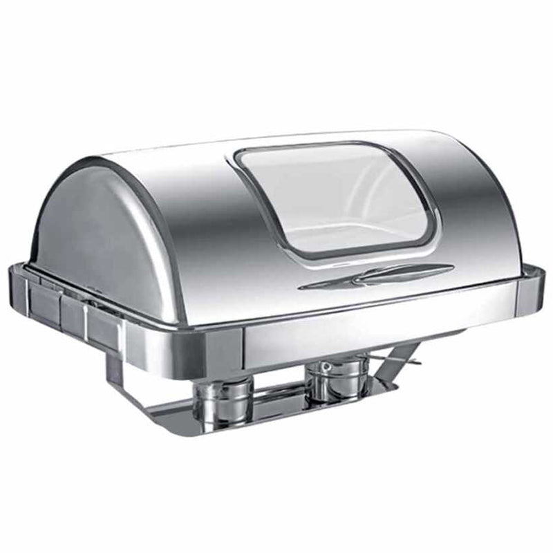 epinox cdg-9c chafing dish roll top kapak gomme camli 9 lt acik bufede servis ve sicak tutma ekipmani
