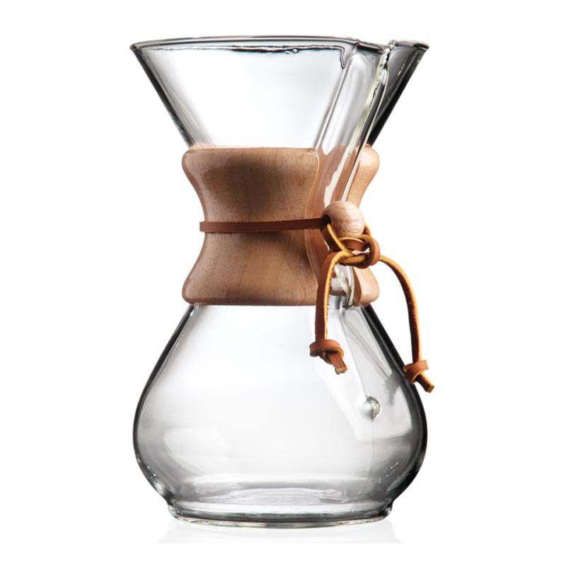 Chemex Ahşap Tutacaklı, 6 Cup 600 ml, chemex kahve demleyici