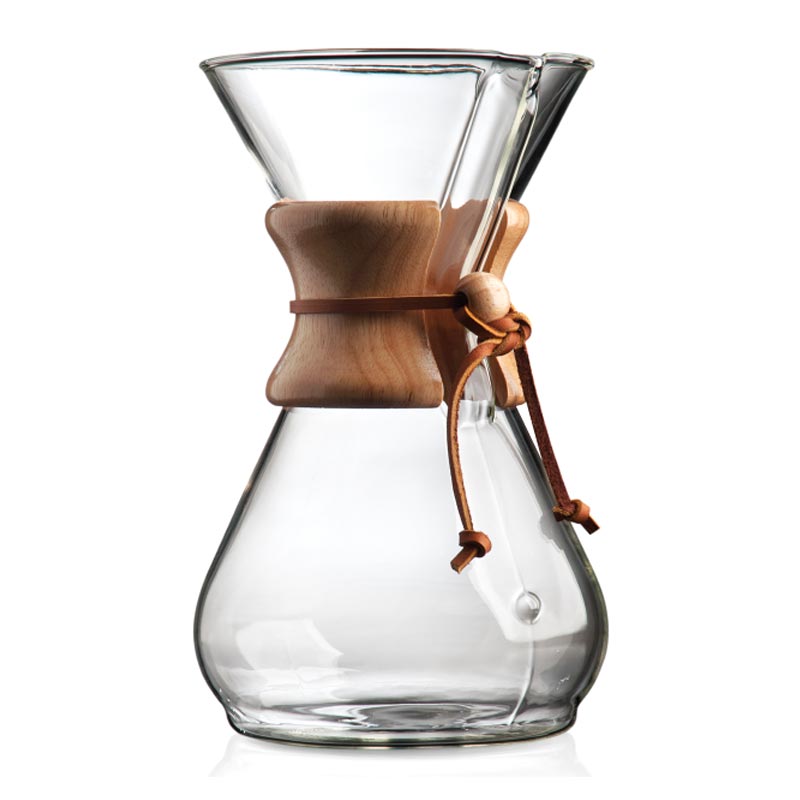 Chemex 8 Cup, Ahşap Tutacaklı, chemex kahve demleyici