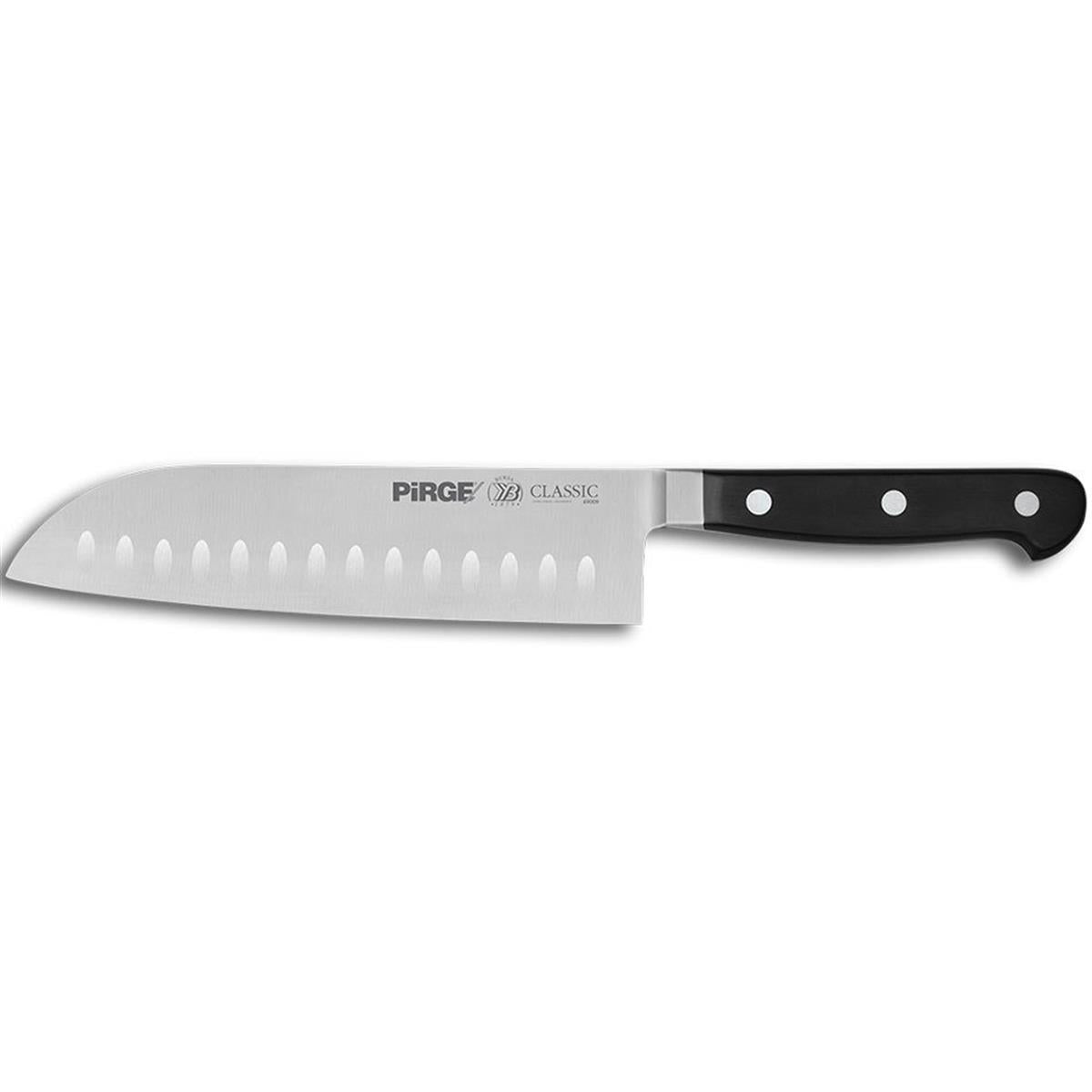 Pirge Classic Santoku Bıçağı Oluklu 18 Cm Siyah, japon santoku bıçağı