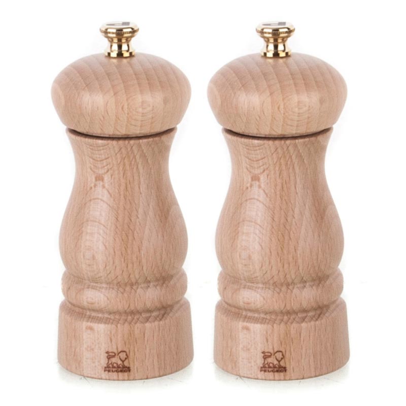 Peugeot Clermont Natural, Tuz-Karabiber Değirmeni, 2'li, 13 cm, tuz değirmeni