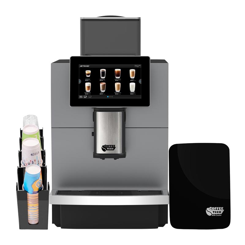 Coffeetech JL30 Tam Otomatik Kahve Makinesi, Iceberg Süt Soğutucu ve Karton Bardak Standı Hediyeli, espresso takip aynası