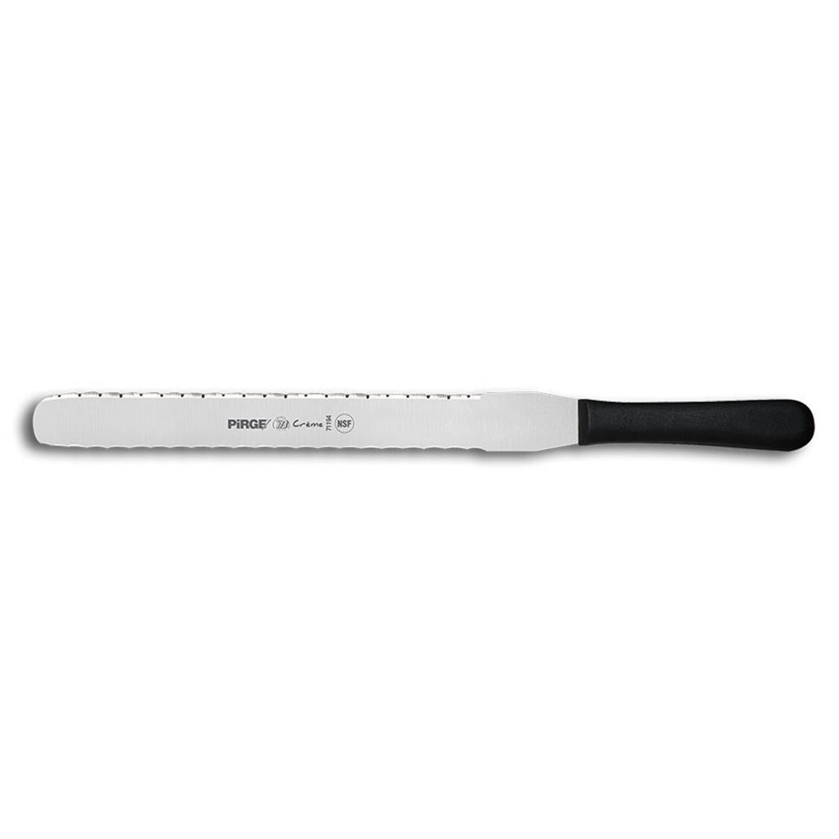 Pirge Creme Pasta Bıçağı Çift Dişli 30 Cm Siyah, spatula ve palet