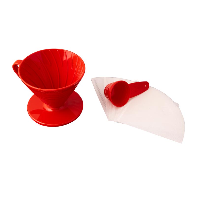 Demio Dripper Kahve Demleme Seti, Kırmızı, V60 ve pour over dripper
