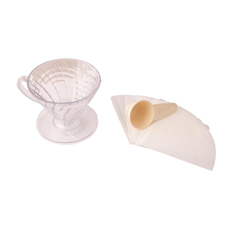 Demio Dripper Kahve Demleme Seti, Şeffaf, V60 ve pour over dripper