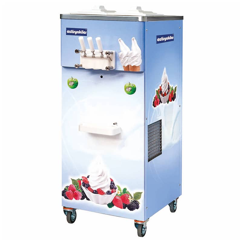 oztiryakiler uc kollu dondurma makinasi pastorizatorlu pompali karistiricili 2x11 lt
