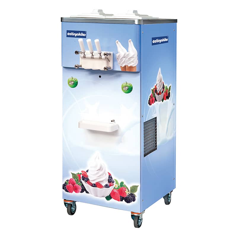 oztiryakiler uc kollu dondurma ve donmus yogurt makinesi karistiricili 2x15 lt