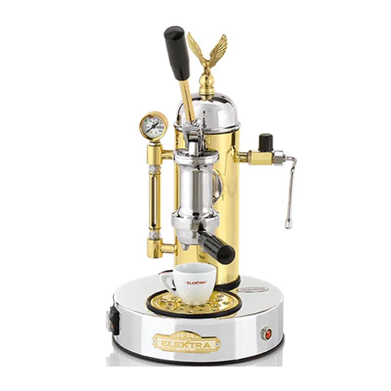 Elektra Micro Casa Leva S1CO Yarı Otomatik Espresso Kahve Makinesi, Krom Pirinç, kahve aksesuarı