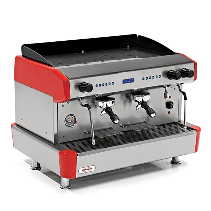 Empero Espresso Tam Otomatik Kahve Makinesi, 2 Gruplu, Kırmızı, kahve aksesuarı