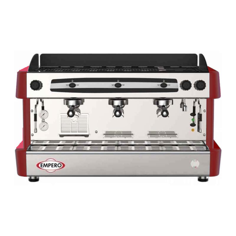 Empero Yarı Otomatik Espresso Kahve Makinesi, 3 Gruplu, Kırmızı, kahve aksesuarı