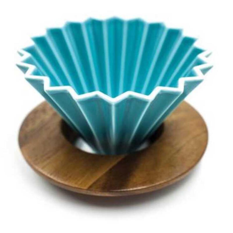 Epinox ASD-10 Ahşap Standlı Seramik Dripper, Turkuaz, V60 ve pour over dripper