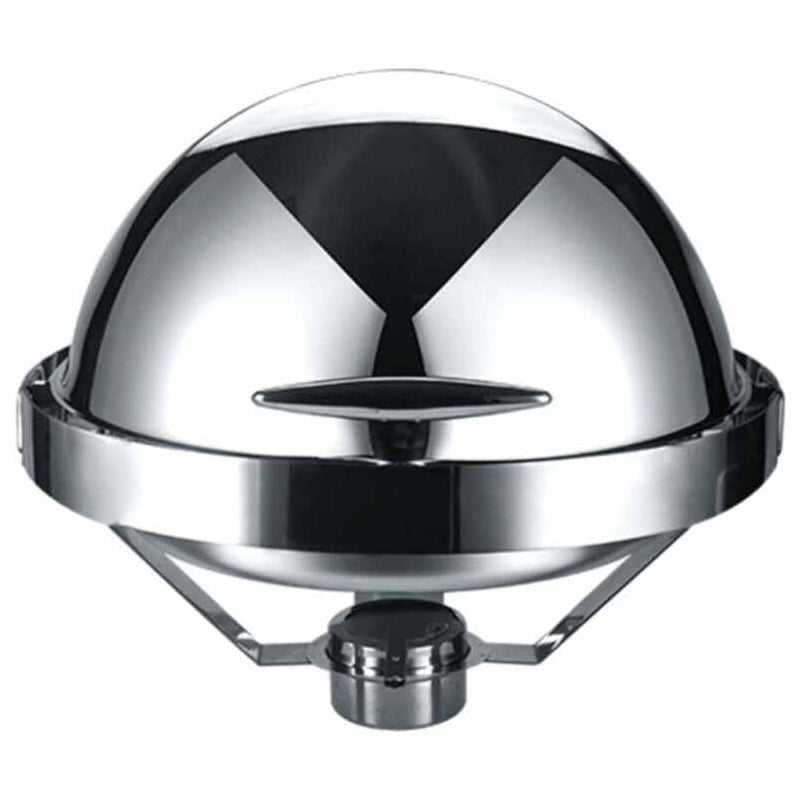 epinox cdg- chafing dish roll top kapak yuvarlak gomme camli 6 lt acik bufede servis ve sicak tutma ekipmani