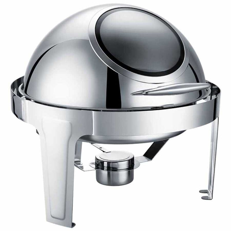 epinox chafing dish roll top cam kapakli yuvarlak 6 l cdc 6c acik bufede servis ve sicak tutma ekipmani