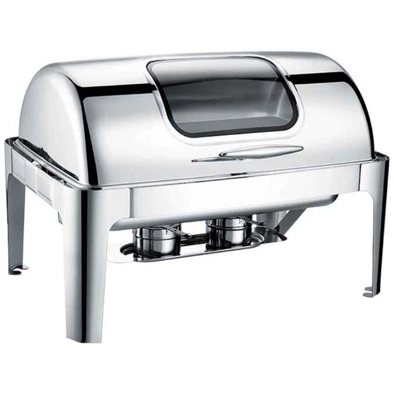 epinox chafing dish roll top camli 9 l cdr 9c acik bufede servis ve sicak tutma ekipmani