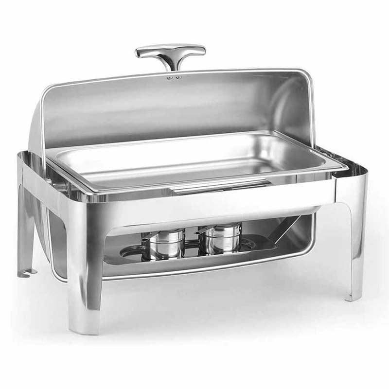 epinox chafing dish roll top kapakli 9 lt acik bufede servis ve sicak tutma ekipmani