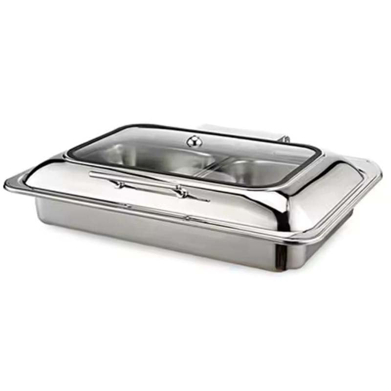 epinox dikdortgen chafing dish hidrolik kapakli 9 l cdh 9g acik bufede servis ve sicak tutma ekipmani