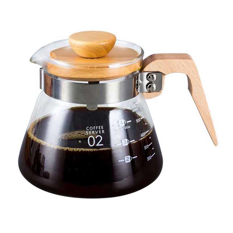 Epinox VCWN-60 Ahşap Saplı Kahve Sürahisi, 600 ml, V60 ve pour over dripper