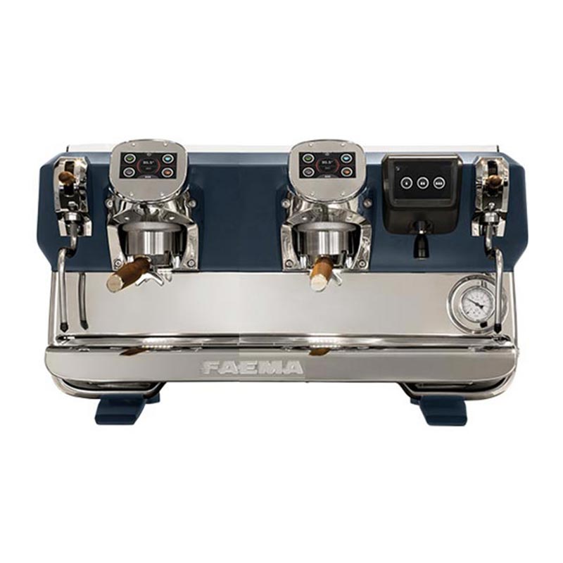 Faema E71 A/2 Touch Blue Pearl Tam Otomatik Espresso Kahve Makinesi, 2 Gruplu, kahve aksesuarı