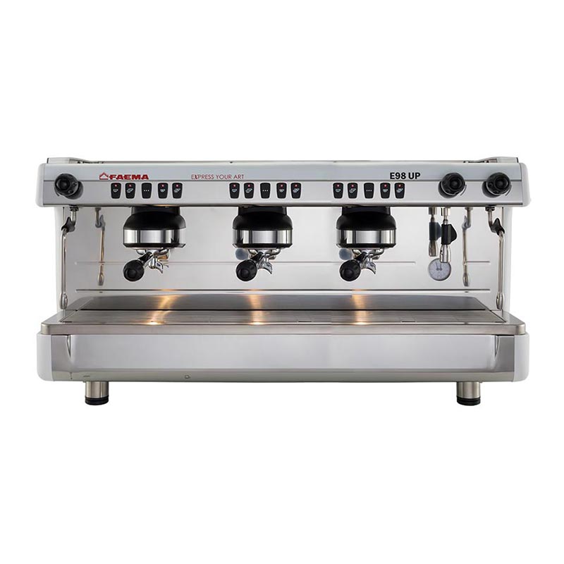 Faema E98 UP A/3 Tam Otomatik Espresso Kahve Makinesi, 3 Gruplu, Beyaz, kahve aksesuarı