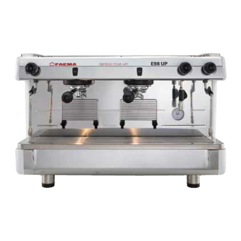 Faema E98 UP S/2 Tall Cup Yarı Otomatik Espresso Kahve Makinesi, 2 Gruplu, Beyaz, kahve aksesuarı