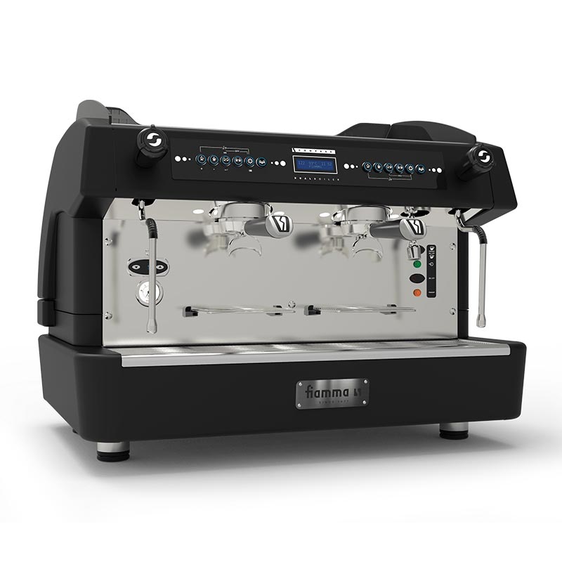 Fiamma Compass 2 Double Boiler Tall Cup Espresso Kahve Makinesi, 2 Gruplu, Siyah, kahve aksesuarı