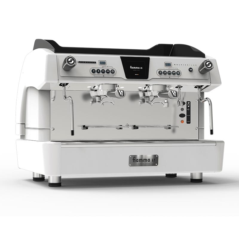 Fiamma Compass 2 Multiboiler Tall Cup Espresso Kahve Makinesi, 2 Gruplu, Beyaz, kahve aksesuarı