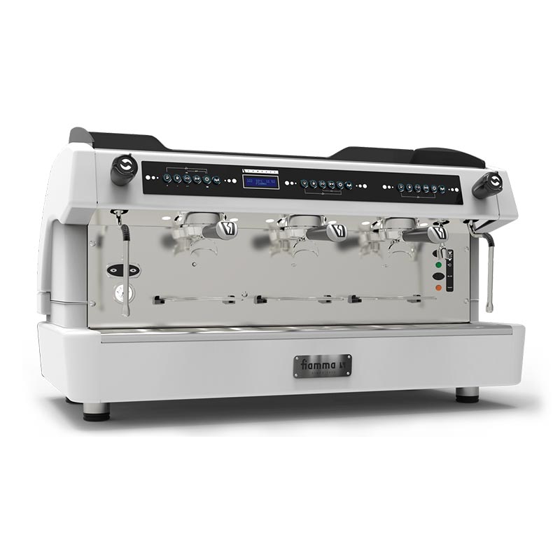 Fiamma Compass 3 Double Boiler Tall Cup Espresso Kahve Makinesi, 3 Gruplu, Beyaz, kahve aksesuarı
