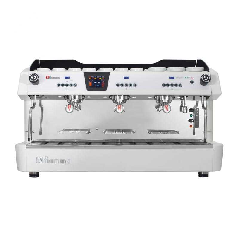 Fiamma Compass 3 Multiboiler Tall Cup Espresso Kahve Makinesi, 3 Gruplu, Beyaz, kahve aksesuarı
