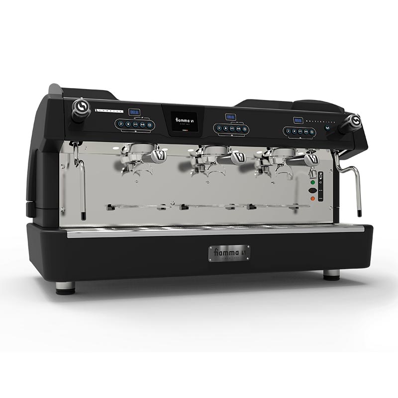 Fiamma Compass 3 Multiboiler Tall Cup Espresso Kahve Makinesi, 3 Gruplu, Siyah, kahve aksesuarı